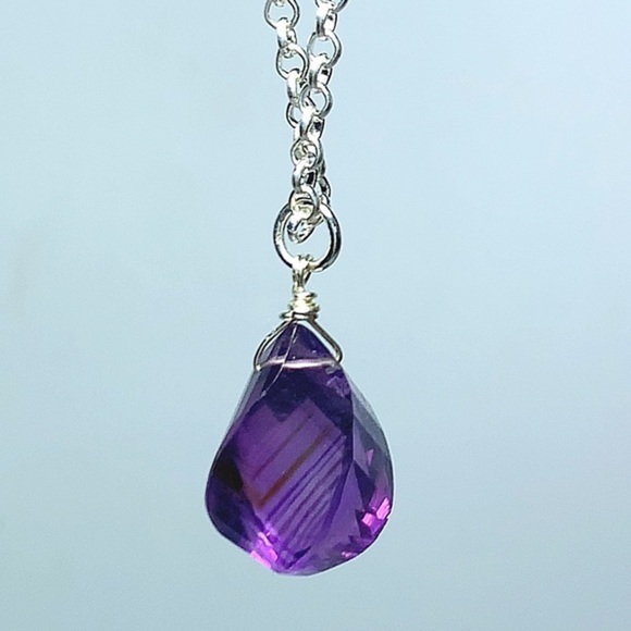 Purple Amethyst Charm Necklace - Picture 1 of 7